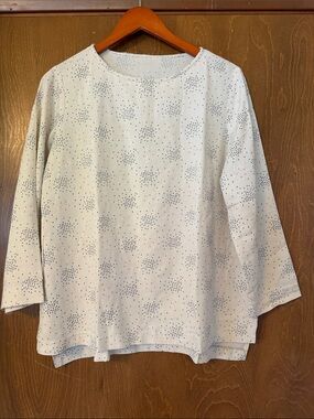 Women's Cream Dot 3/4 length Sleeve Tunic Too
